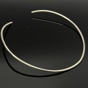 Sterling Silver 3mm Slim Torque Open Choker Necklace 11.8g Minimalist 925